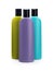 Colored bottles for packaging shampoos, balms, gels.
