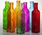 Colored bottles and their transparency.