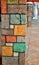 Colored brick columns