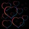 Colored bubbling valentine\'s hearts