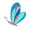 Colored Butterfly , vector illustration, icon. Butterfly wings side view.