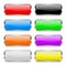 Colored buttons set. Shiny 3d glass rectangle icons