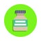 colored cachet in green badge icon. Element of science and laboratory for mobile concept and web apps. Detailed cachet icon