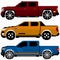 Colored cars collection pixel art