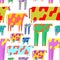 Colored Cartoon Cow pattern seamless. Multicolored Animal beef background. Baby fabric texture