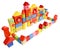 Colored castle made from wooden blocks