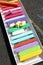 Colored chalks. Colorful chalk pastels - education, arts, creative, back to school. Colour pastel chalk background. Color texture