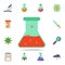 colored chemical fluid in vitro icon. Detailed set of colored science icons. Premium graphic design. One of the collection icons