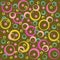 Colored circles and rings, abstract background, with vintage ins