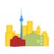 Colored cityscape of Toronto