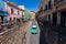 Colored colonial houses in old town of Guanajuato. Colorful alleys and narrow streets in Guanajuato city, Mexico. Spanish Colonial