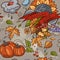 Colored contour seamless texture autumn theme