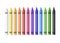 Colored crayons set isolated. Colorful wax pencils collection on white background