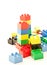 Colored cube play blocks
