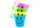 Colored cups with happy face