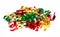 Colored curled confetti, party decoration element, fun and happy