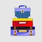 Colored cute little luggage - vector