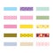 Colored decorative tape washi sticker strips for text decoration. Set of colorful patterned washi tape. Vector illustration