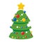 Colored detailed christmas tree icon Vector