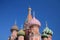 The colored domes of Saint Basil`s Cathedral
