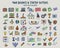 Colored Doodle Infographic Business Icons Set