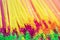 Colored drinking straws background