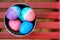 Colored easter eggs in a ceramic bowl