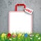 Colored Easter Eggs Grass Shopping Bag Sale Concrete