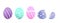 Colored Easter eggs whole and cracked, realistic vector illustration isolated.