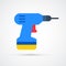 Colored Electric screwdriver trendy symbol. Vector illustration