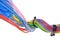 Colored electrical copper cables for electrician in corrugated pipes