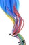 Colored electrical copper cables for electrician in corrugated pipes
