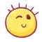 Colored emoticons icon wink, playful smiley - flirts emoji