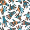 Colored ethnic ethnic palms hand drawn seamless pattern