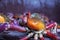Colored exotic halloween crab on the mangrove swamp Honduras