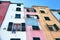 Colored facade of houses on the seafront of Portovenere in Italy in perspective