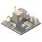 Colored Factory Industrial Area Isometric