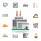 colored factory production icon. Production icons universal set for web and mobile