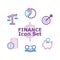 Colored finance icons set Vector