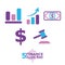 Colored finance icons set Vector