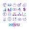 Colored finance icons set Vector