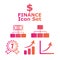 Colored finance icons set Vector