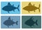 Colored fish logos in the set