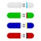 Colored flash drive stick collection vector