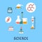 Colored flat science and medical icons