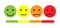 Colored flat set. Smiling emotion. Emoji illustration. Feedback expression. Sad happy satisfied mood. Angry disgusting positive