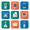 Colored flat style various phone devices icons set