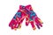 Colored fleece gloves. Isolate on white