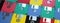 Colored floppy diskettes. long banner web image
