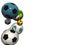 Colored football soccer balls